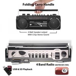 Riptunes Retro Am/fm/sw Radio + Cassette Boombox With Bluetooth And Usb/sd Card. Fixed Price $35.97.
