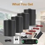 Herdio Pack 4" Stereo Bluetooth Speakers 400W In/outdoor Waterproof Wall Mount. Fixed Price $169.80.