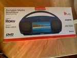 Aiwa Portable Boombox, Crystal Clear Sound, 3W 2 Speakers, Bass Function, Navy. Fixed Price $124.99.