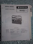 Sanyo M6400 Revised Service Manual Original Repair Book Tape Player Radio. Fixed Price $29.98.