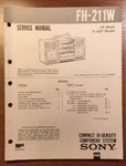 Sony FH-211W Component System Original Service Manual P214. Fixed Price $16.95.