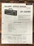 Sharp GF-320 Radio Cassette Service Manual *original*. Fixed Price $24.97.