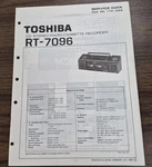 Toshiba RT-7096 Cd Radio Cassette Recorder Service Data Original. Fixed Price $11.75.