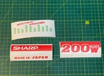 Sticker Set, Pieces Sharp WF-939 Japan Boombox Double Cassette. Fixed Price $9.99.