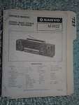 Sanyo M-W22 MW22 Service Manual Original Repair Book Stereo Boombox Radio Tape. Fixed Price $27.50.