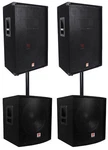Rockville RSG15 3000W Passive Dj/pro Audio SPEAKER+(2) 15" Subwoofers. Fixed Price $684.70.