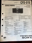 Sony CFD-515 CFD515 Service Manual **original** 272 4966. Fixed Price $26.99.