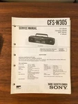 Sony CFS-W305 Radio Cassette Service Manual *original*. Fixed Price $19.97.
