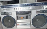 Aiwa CS-J18 Silver Am/fm Cassette Boombox Stereo Graphic Equalizer. Fixed Price $125.00.