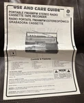 Ge 3-5253 Portable Am Fm Stereo Radio Cassette Recorder Use & Care Guide Manual. Fixed Price $39.95.
