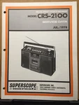 Oem Superscope Service Manual For The CRS-2100 Cassette Tape Radio Boombox. Fixed Price $14.98.