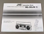 Jvc RC-50 Jw/ Stereo Radio Cassette Recorder Instruction Book D-3507. Fixed Price $54.95.