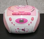 Hello Kitty Stereo Am/fm/cd Cassette Sanrio 2006 KT2028B Pink/white Vtg W/cord. Fixed Price $80.00.