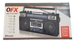Qfx Am/fm/ SW1-2 Radio Cassette Boombox With Bluetooth, Handle & Upconvert. Fixed Price $44.99.