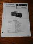 Sanyo M9998 Cassette Recorder Service Manual. Fixed Price $35.00.
