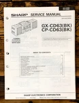 Sharp GX-CD63 CP-CD63 Boombox / Radio Service Manual *original*. Fixed Price $19.97.