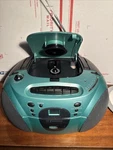 Vtg Teal Emerson PD6511G Cd, Cassette Player, RADIO;6 Ft Electric,battery;works. Fixed Price $60.00.