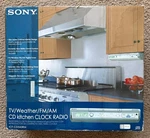 Sony ICF-CD543RM Kitchen Clock Radio Weather Under Cabinet Silver New Box. Fixed Price $179.50.