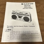 Sanyo M9706 Portable Am/fm Stereo Radio Cassette Recorder Operating Instructions. Fixed Price $13.99.