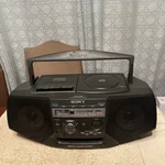 Sony Black CFD-V35 Cd Radio Cassette Player Boombox. Mega Bass. Tested. Fixed Price $59.99.