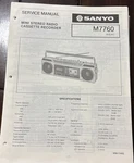 Sanyo . APR/84/ M7760 Mini Stereo Radio Cassette Recorder Service Manual. Fixed Price $20.00.