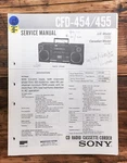 Sony CFD-454 CFD-455 Stereo Service Manual *original*. Fixed Price $24.97.