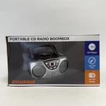 Sylvania SRCD243M Portable Player Boombox Am/fm Radio Black Nib. Fixed Price $27.98.