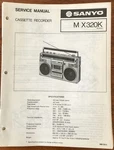 Sanyo X320K Boombox / Radio Cassette Service Manual *original*. Fixed Price $24.98.
