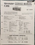 Sharp Model GF-7600 Portable Cassette Radio Service Manual. Fixed Price $15.00.