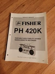 Fisher Ph 420K Boombox Stereo Service Manual Repair. Fixed Price $19.99.