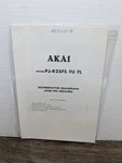 Akai Model PJ-R25FS/FU/FL Schematic Diagram & Pc Board Manual Paperwork Original. Fixed Price $10.79.