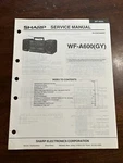 Sharp WF-A600 (gy) Stereo Boombox Cassette Service Manual Vintage Diagrams. Fixed Price $14.99.