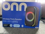 Onn Medium Wireless Party Speaker Led Lighting Bluetooth IPX7 Black Waterproof. Fixed Price $74.99.