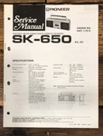 Pioneer SK-650 Radio Cassette Service Manual *original*. Fixed Price $14.97.