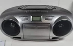 New Insignia Am Fm Radio Portable Cd Boombox With Bluetooth Silver Black. Fixed Price $53.99.