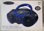 New Jensen Blue CD-490BL Portable Stereo Compact Disc Player Am/fm Radio Nib. Fixed Price $38.95.