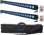 2) Rockville Battery Strip 24 Rechargeable Rgbw Dmx Dj Wash Light Bars+carry Bag. Fixed Price $344.85.