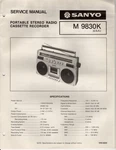 Sanyo 9830K Service Manual Original Repair Book Stereo Tape Deck Radio Boombox. Fixed Price $13.00.