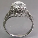 Art Deco Retro Style Milgrain Set Wedding Ring 925 Silver Round Cut Moissanite. Fixed Price $212.50.