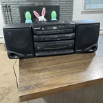 Sharp GX-CD30 Dual Cassette Am/fm Radio Boombox Detachable 2-WAY Speakers. Fixed Price $40.00.
