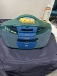 Venturer Compact Disk, Stereo Cassette Recorder Model CD1282, Blue Boombox (3B). Fixed Price $25.00.