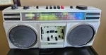 Vintage Sanyo Boombox M9706 Stereo Radio Cassette Rec 1980 Tested Working. Fixed Price $39.00.