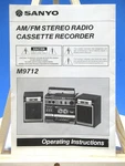 Sanyo Am/fm Stereo Radio Cassette Recorder Operating Instruction Manual M9712. Fixed Price $8.00.