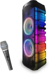 Emb Pro Rechargeable Party Speaker, 6000W, Dual 12", Bluetooth, Mic, Translucent. Fixed Price $339.99.