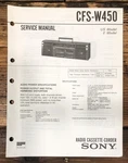Sony CFS-W450 Radio Service Manual *original*. Fixed Price $14.97.