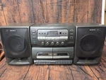 Sony CFD-577 Boombox Radio Tape Placer Cd Player Detachable Speakers Parts Only. Fixed Price $29.99.